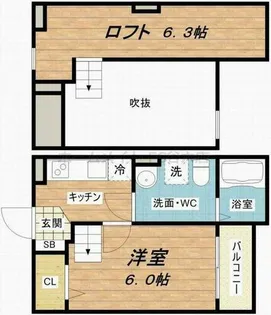 メゾンショコラE【2階】の間取り