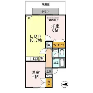 セジュール久宝寺【1階】の間取り