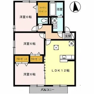アムールオーデン【1階】の間取り