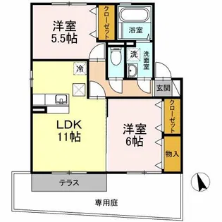 カーサフェリーチェ【1階】の間取り