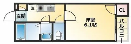 モダンアパートメント平野本町【1階】の間取り