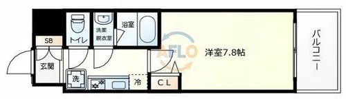 Alivis浪速東SoL TERRACE【7階】の間取り