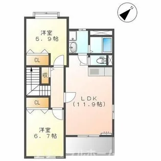 ヴィラ・サンライトⅠ【2階】の間取り