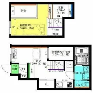Raffine賑町【106号室】の間取り