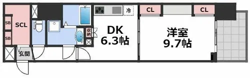 プレサンス堺筋本町駅前【5階】の間取り