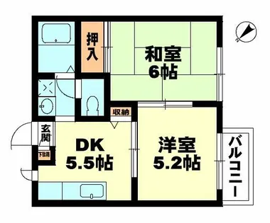 キャロットハウス【108号室】の間取り