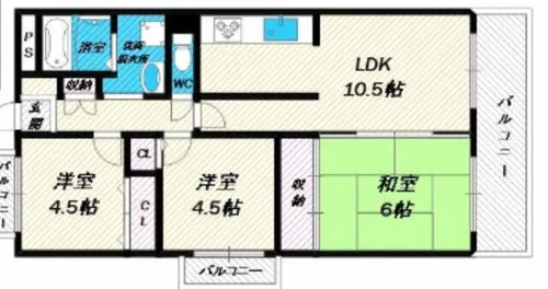 アヴァンティ東住吉【2階】の間取り