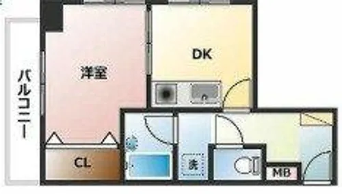 ライオンズマンション難波南【2階】の間取り