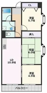ルミエール南摂津【1階】の間取り