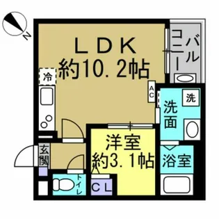 JACK YAWATA Ⅱ【202号室】の間取り