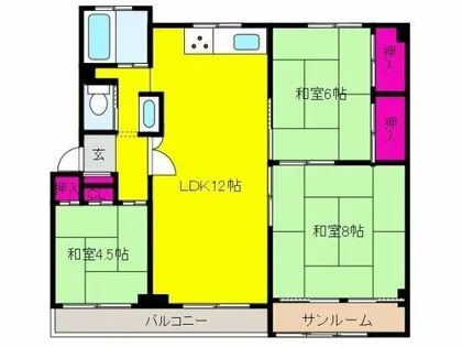 山御影マンションE棟【5階】の間取り