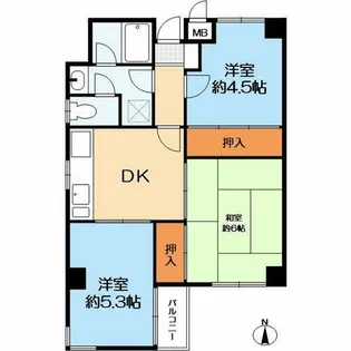 アイビー岸家【6階】の間取り