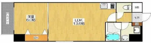 M.hills南堀江south【5階】の間取り