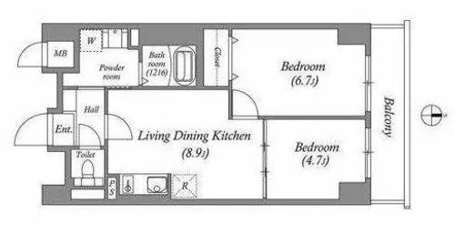 リアライズ今里南【902号室】の間取り