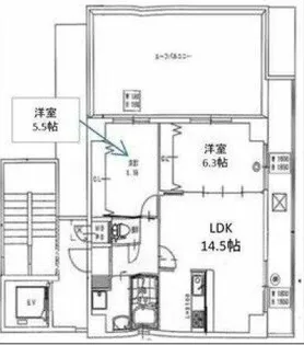 大阪府大阪市都島区中野町4丁目【マンション】の間取り