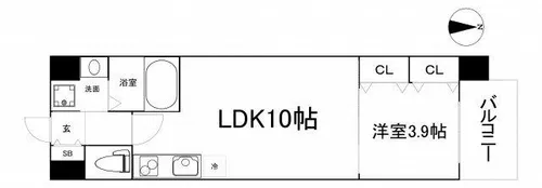 大阪府大阪市天王寺区東高津町【マンション】の間取り