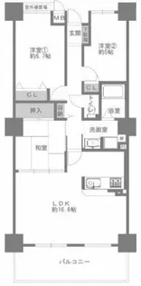 大阪府大阪市城東区新喜多1丁目【マンション】の間取り