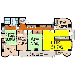 フローラルガーデン【6階】の間取り