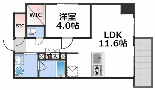 LEGALAND+難波南【10階】の間取り