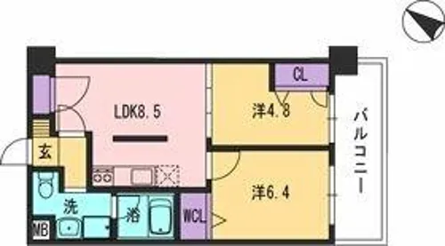 コンダクト福岡東【9階】の間取り