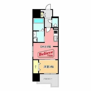 福岡県久留米市六ツ門町【マンション】の間取り