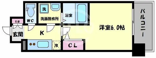 エスリード大阪城南グランデュクス【6階】の間取り