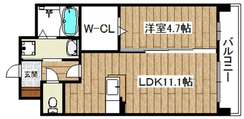 パークヒルズ高槻【105号室】の間取り