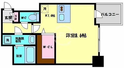 プレサンス上町台リベルテ【6階】の間取り