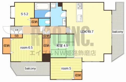 ワコーレ姫路京口マークス【1001号室】の間取り