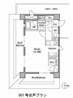RE-SOUL清水谷【801号室】の間取り