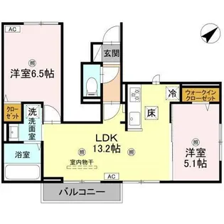 TORISIA八代【1階】の間取り