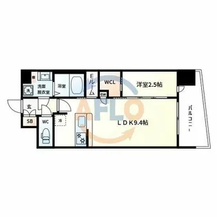 セレニテ難波リアン【5階】の間取り