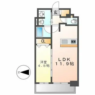 メイクス鶴舞Ⅱ【14階】の間取り