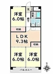 愛知県名古屋市瑞穂区竹田町3丁目【マンション】の間取り