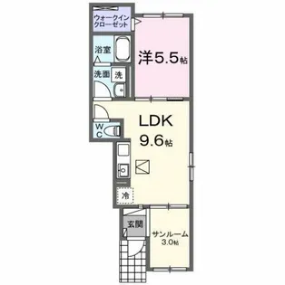 パラディーゾ【1階】の間取り