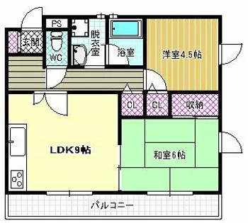 シャトー高見の里【3階】の間取り