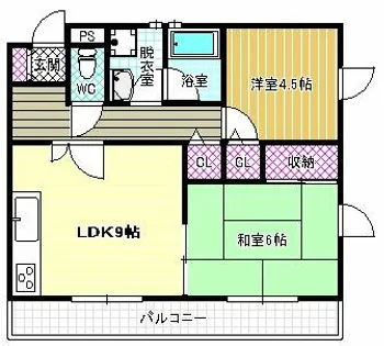 シャトー高見の里【4階】の間取り