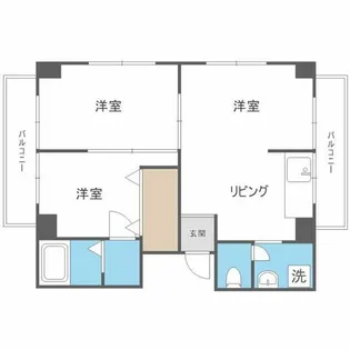 コーポサザン【201号室】の間取り