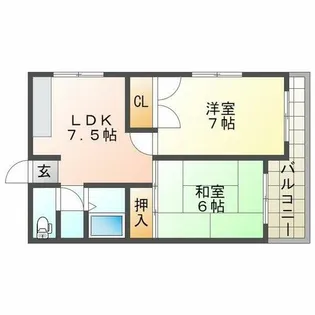 グランデール本多聞【4階】の間取り