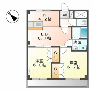 プレステージ壱番館【1階】の間取り