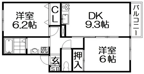 ヴェルドミール出口【2階】の間取り