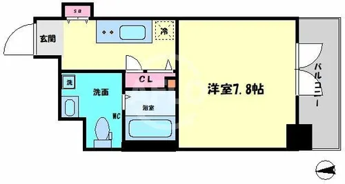 エグゼ難波南Ⅵ【7階】の間取り