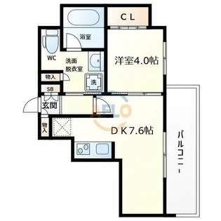 エスライズ難波Ⅲ【10階】の間取り