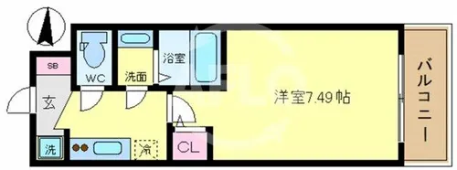 グランパシフィック玉出【2階】の間取り