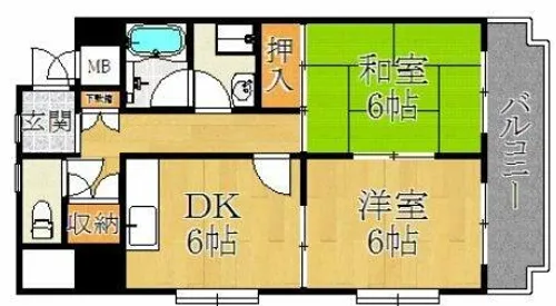 カサパルコ敷津【8階】の間取り