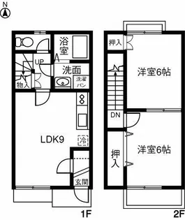 愛知県稲沢市祖父江町山崎本東【テラスハウス】の間取り