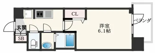 プレサンスOSAKA東成中本ハーヴィル【406号室】の間取り
