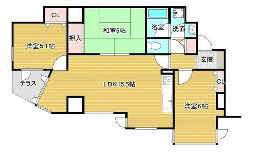 フォンターナ狭山遊園前【1階】の間取り