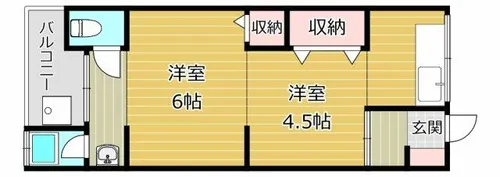 カトレアハイツ【2階】の間取り