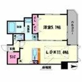 プレサンス松屋町グレース【15階】の間取り